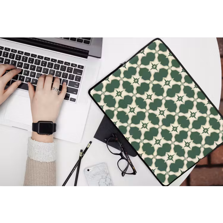Tegel - Klassiek - Groen laptophoes neopreen klein 279 -bureau