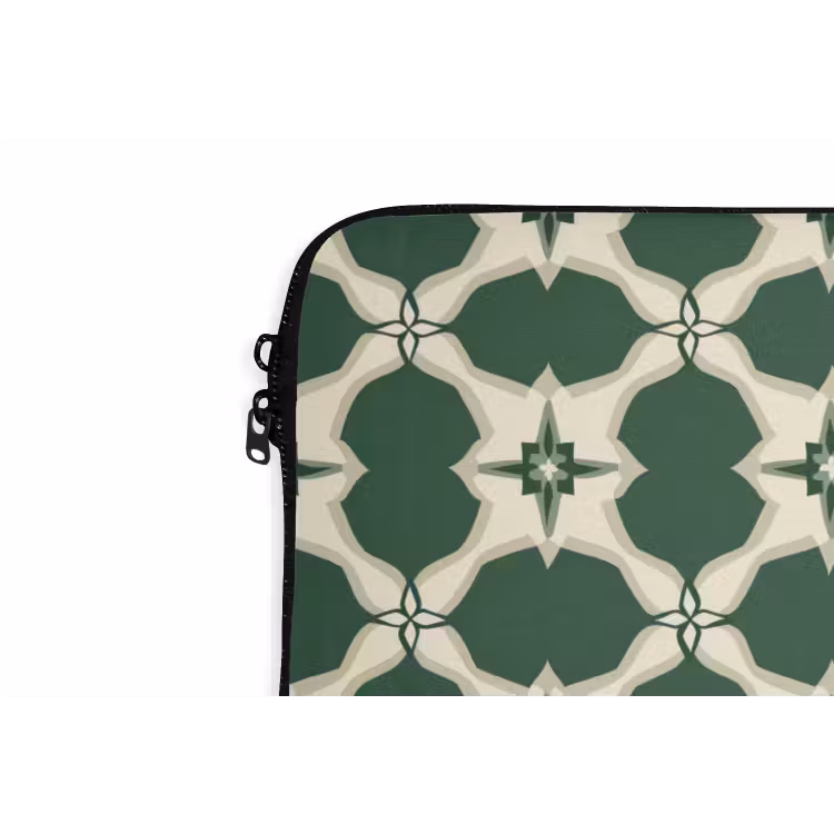 Tegel - Klassiek - Groen laptophoes neopreen klein 279 -detail