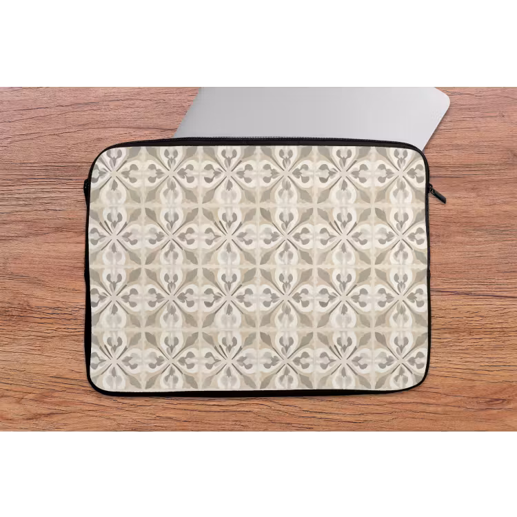 Tegel - Motief - Beige laptophoes neopreen klein 279 -tafel