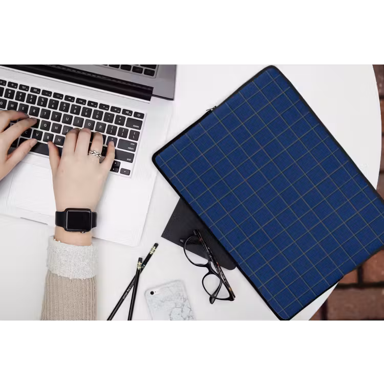 Tegel - Patroon - Blauw laptophoes neopreen klein 279 -bureau
