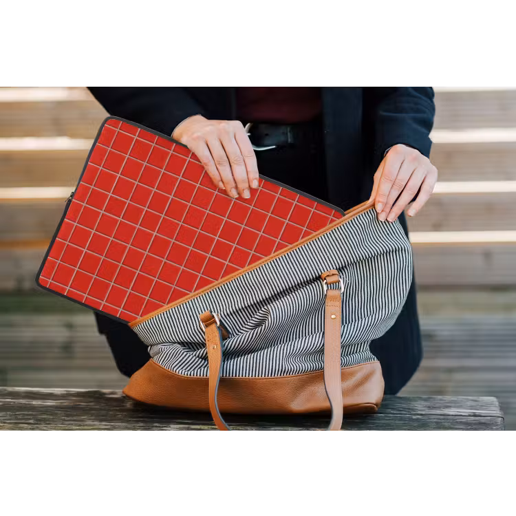 Tegel - Patroon - Kersen - Rood laptophoes neopreen klein 279 -tas