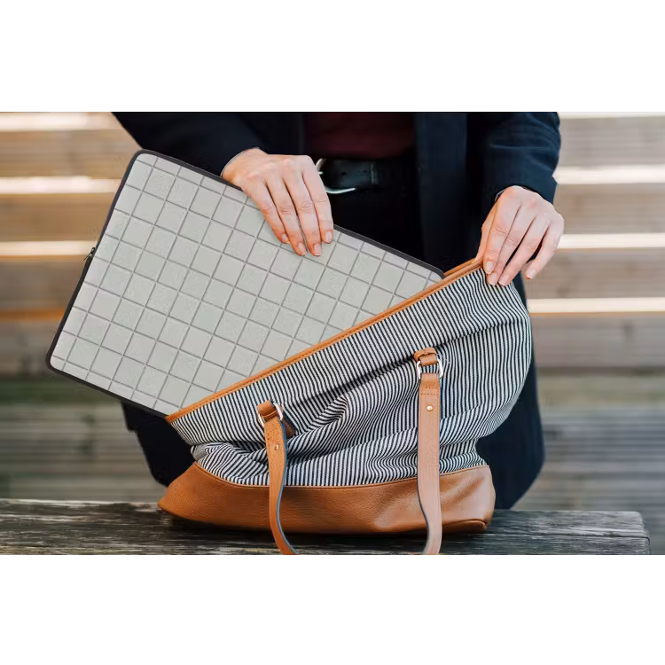 Tegel - Patroon - Lichtgroen laptophoes neopreen klein 279 -tas