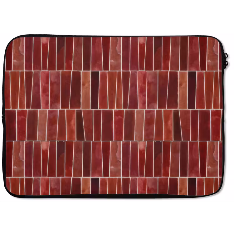 Tegels - Modern - Structuur - Dieprood laptophoes neopreen klein 279 -zkaufland3dotto