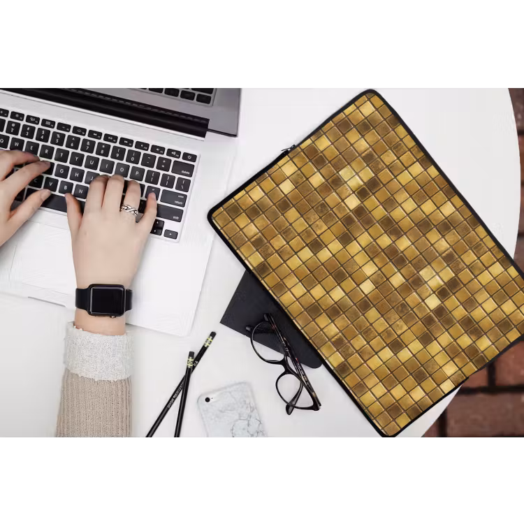 Tegels - Mozaïek - Luxe - Warm Goud laptophoes neopreen klein 279 -bureau