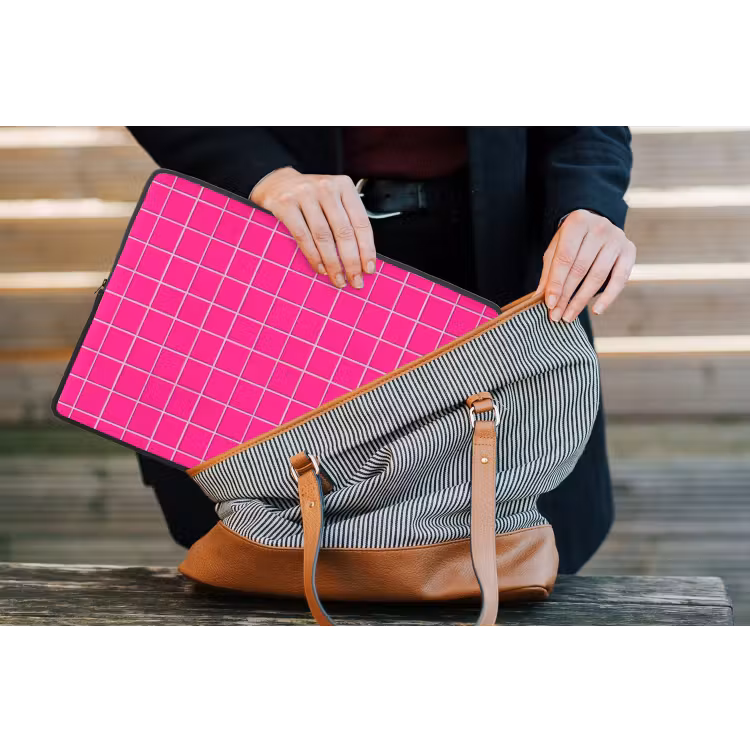 Tegels - Vierkant - Fuchsia laptophoes neopreen klein 279 -tas