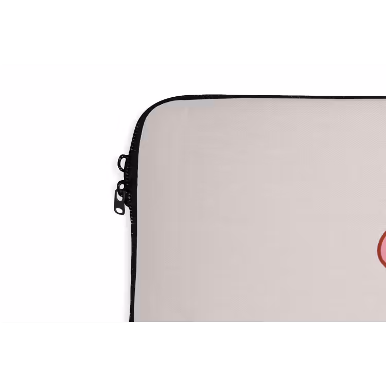 Tekst - Boodschap - Roze laptophoes neopreen klein -detail
