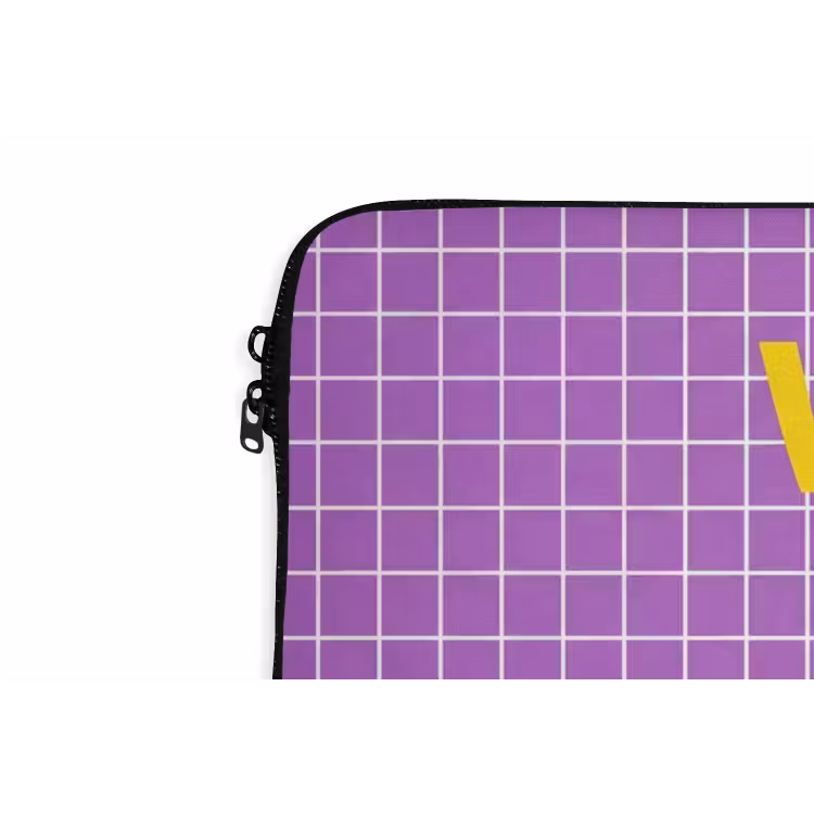 Tekst - Eend - Paars laptophoes neopreen klein -detail