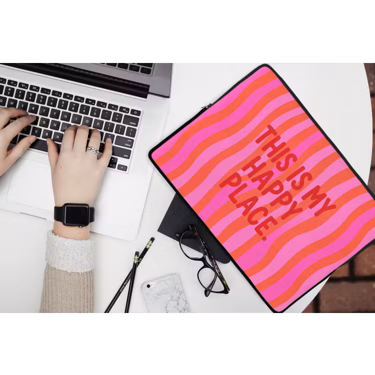 Tekst - Modern - Kleurrijk laptophoes neopreen klein -bureau
