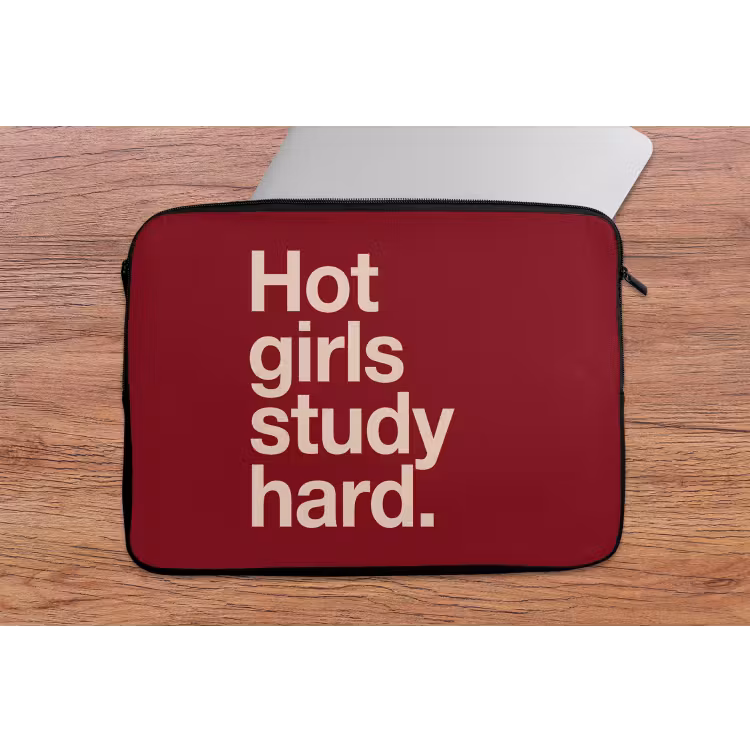 Tekst - Studie - Motivatie - Modern - Rood laptophoes neopreen klein -tafel
