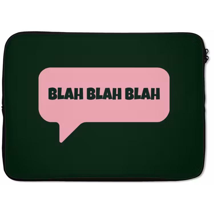 Tekstwolk - BLAH BLAH BLAH - Roze laptophoes neopreen klein -zkaufland3dotto