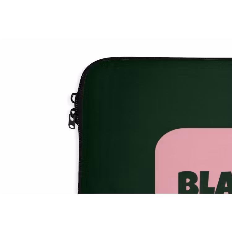 Tekstwolk - BLAH BLAH BLAH - Roze laptophoes neopreen klein -detail