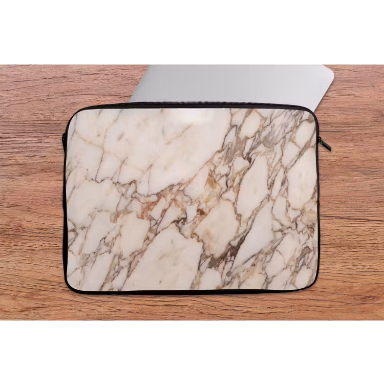 Textuur - Gesteente - Aderen - Abstract - Wit laptophoes neopreen klein -tafel