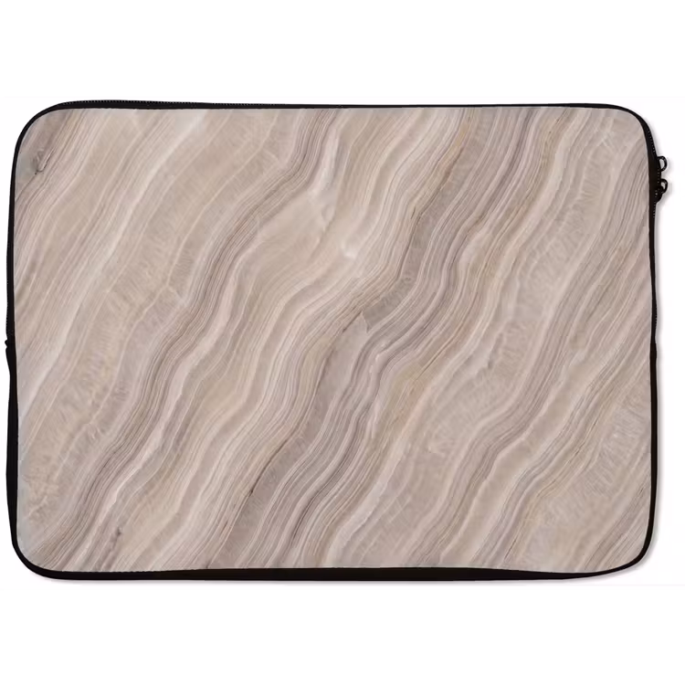 Textuur - Golvend - Abstract - Modern - Beige laptophoes neopreen klein -zkaufland3dotto