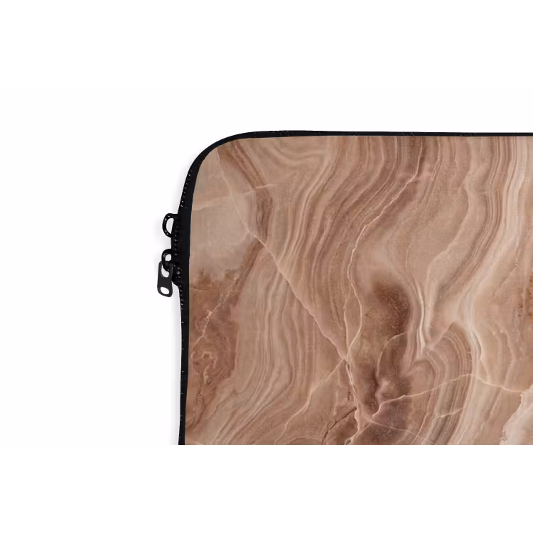 Textuur - Golvend - Abstract - Warm - Bruin laptophoes neopreen klein -detail