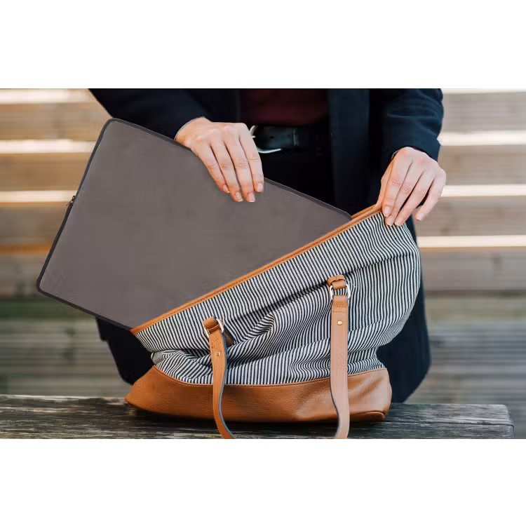 Textuur - Grijs - Modern - Abstract - Oppervlak laptophoes neopreen klein -tas