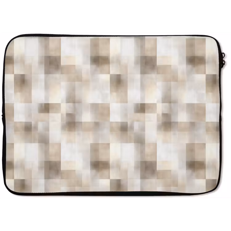 Textuur - Linnen - Beige laptophoes neopreen klein 279 -zkaufland3dotto