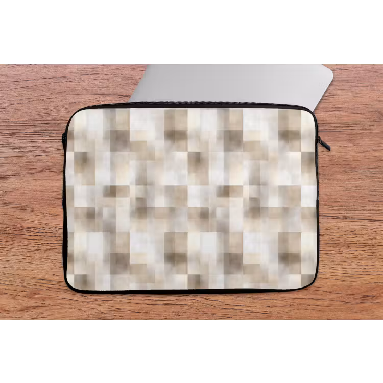 Textuur - Linnen - Beige laptophoes neopreen klein 279 -tafel