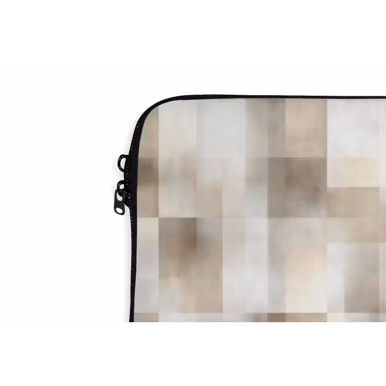 Textuur - Linnen - Beige laptophoes neopreen klein 279 -detail