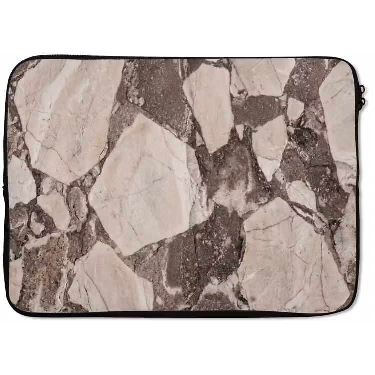 Textuur - Marmer - Abstract - Beige - Bruin laptophoes neopreen klein -zkaufland3dotto
