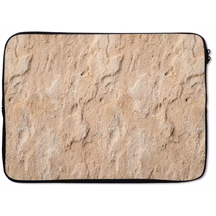 Textuur - Steen - Natuur - Beige laptophoes neopreen klein -zkaufland3dotto