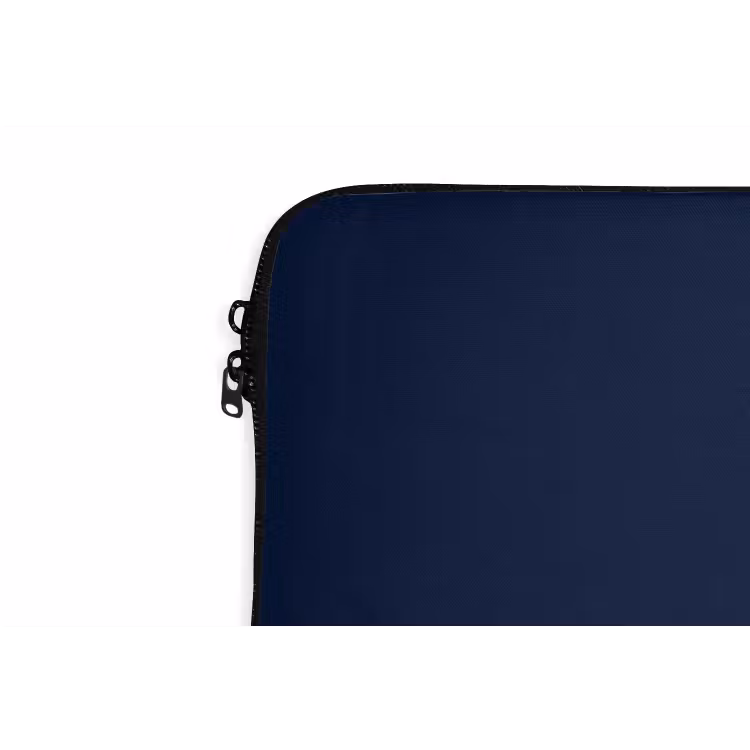 Think big - Blauw - Geel laptophoes neopreen klein -detail