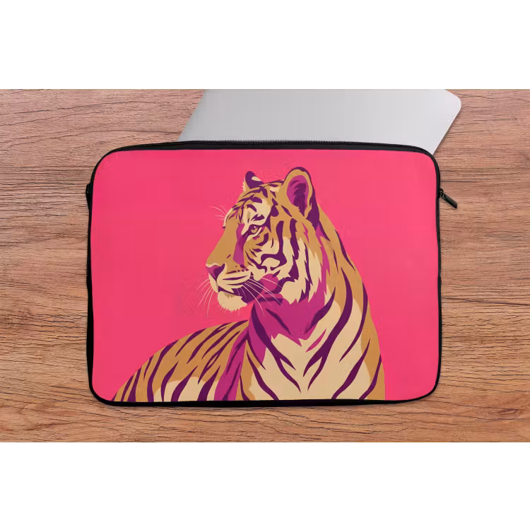 Tijger - Modern - Neon laptophoes neopreen klein -tafel