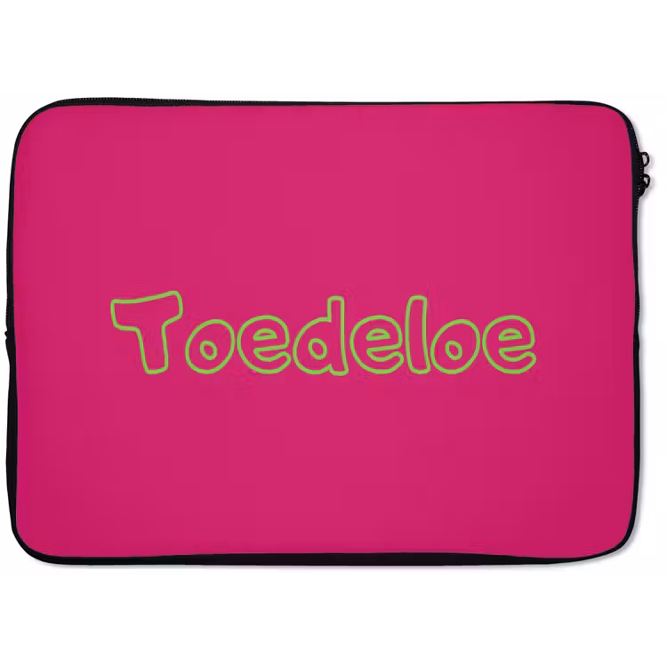 Toedeloe - Groen - Roze laptophoes neopreen klein -zkaufland3dotto