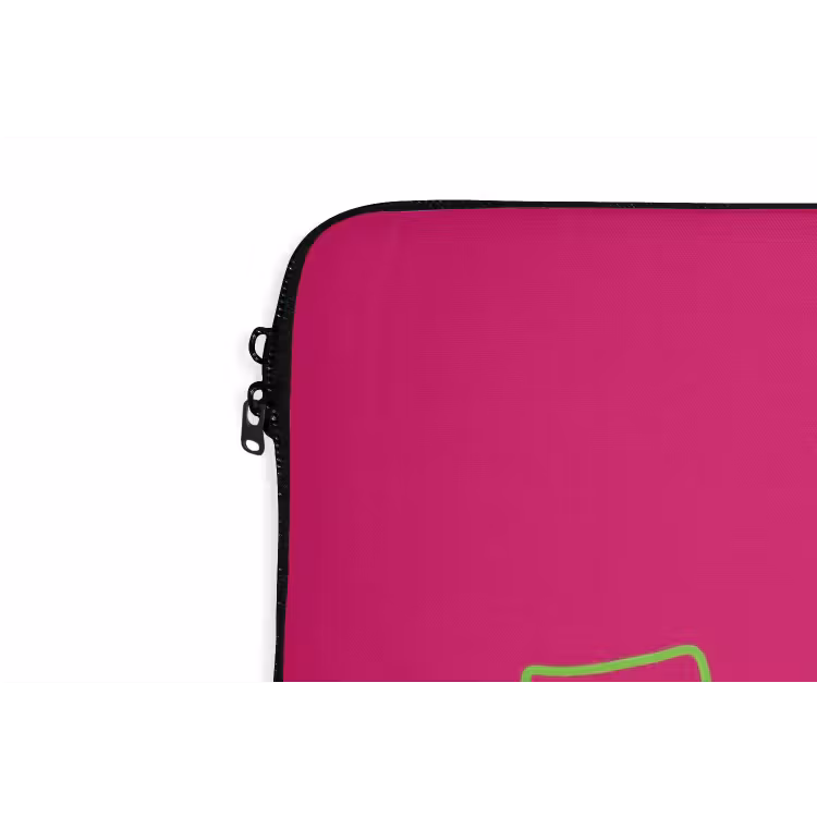 Toedeloe - Groen - Roze laptophoes neopreen klein -detail