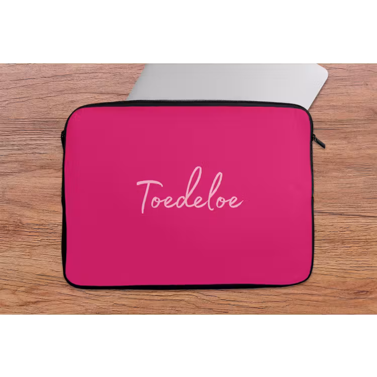 Toedeloe - Roze laptophoes neopreen klein -tafel