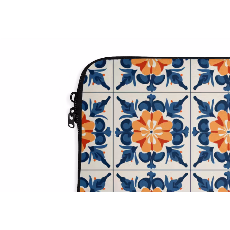 Traditioneel - Tegel - Oranje laptophoes neopreen klein 279 -detail