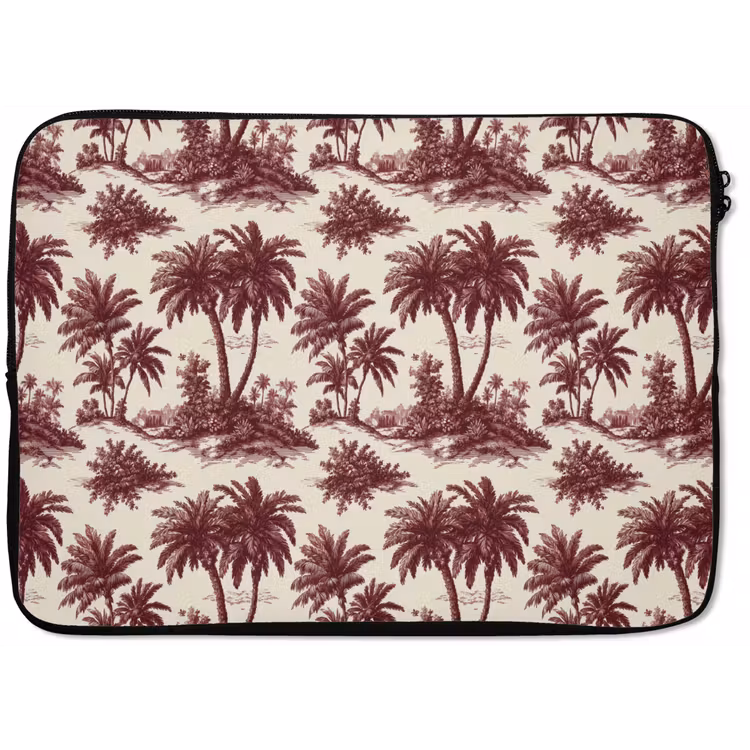 Tropisch - Geometrisch - Bordeauxrood laptophoes neopreen klein 279 -zkaufland3dotto