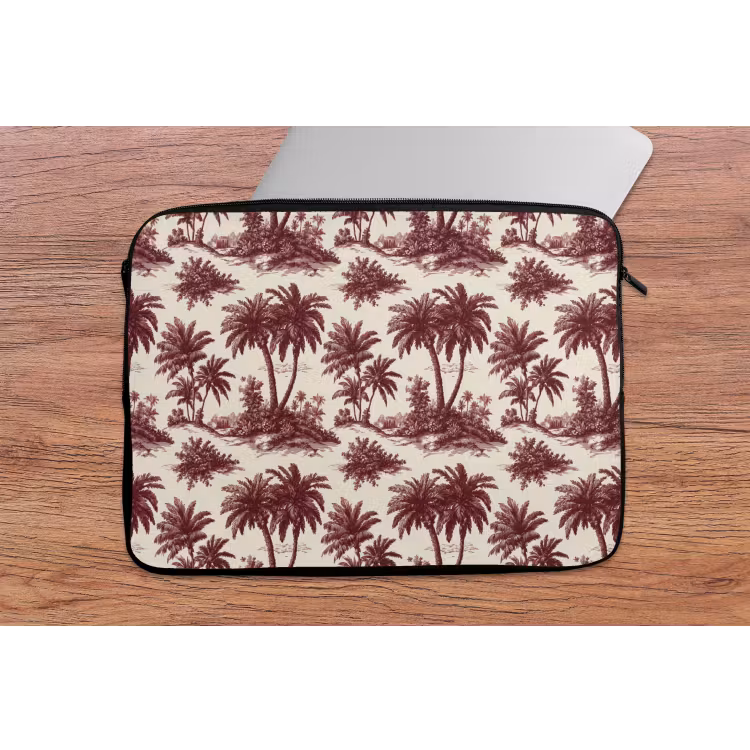 Tropisch - Geometrisch - Bordeauxrood laptophoes neopreen klein 279 -tafel