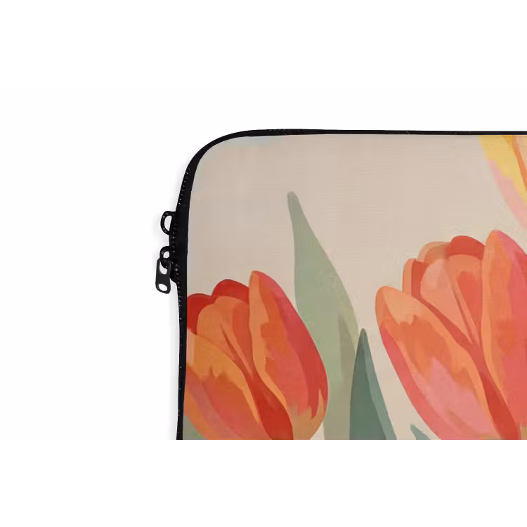 Tulpen - Abstract - Kleurrijk laptophoes neopreen klein -detail