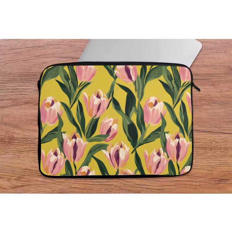 Tulpen - Botanisch - Geel laptophoes neopreen klein 279 -tafel