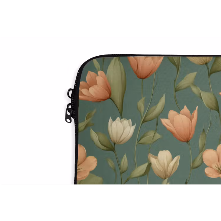 Tulpen - Botanisch - Groen laptophoes neopreen klein 279 -detail