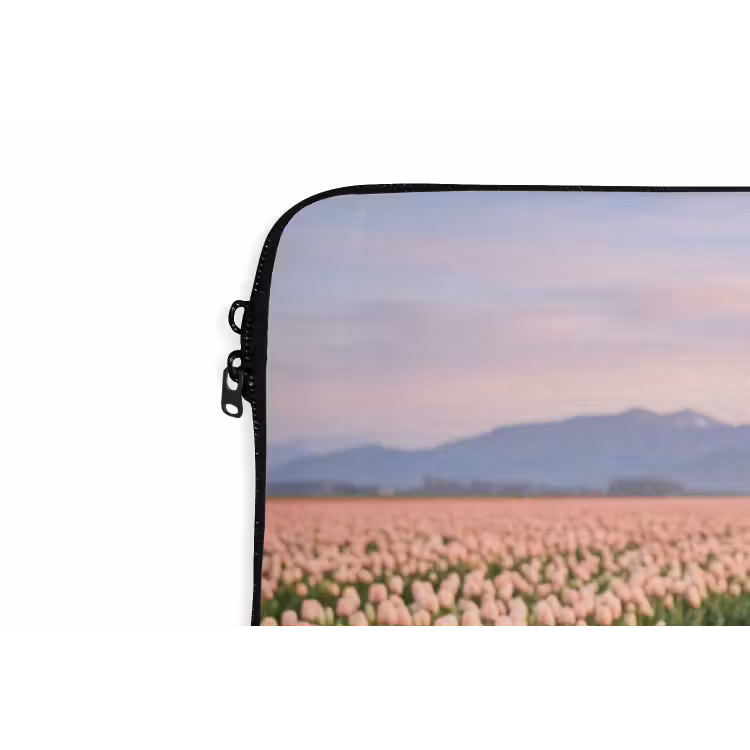 Tulpen - Landschap - Roze laptophoes neopreen klein -detail