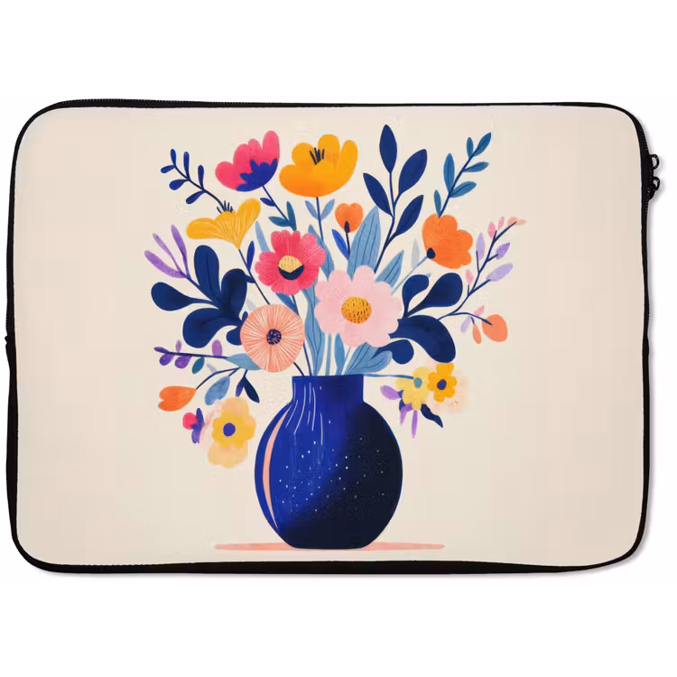Vaas - Bloemen - Boeket laptophoes neopreen klein -zkaufland3dotto