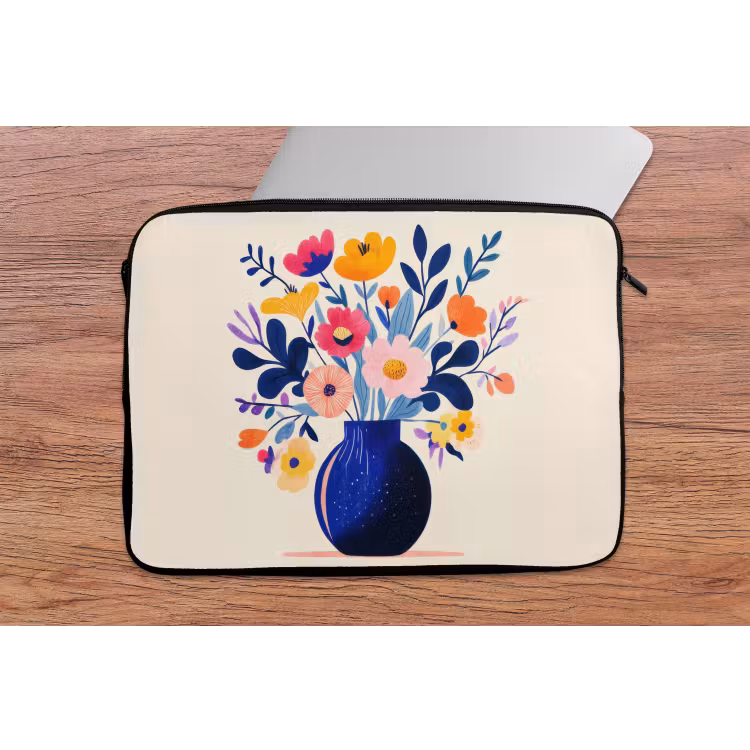 Vaas - Bloemen - Boeket laptophoes neopreen klein -tafel