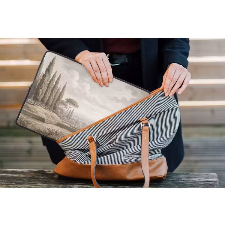 Vallei - Tuin - Natuur - Groen laptophoes neopreen klein -tas
