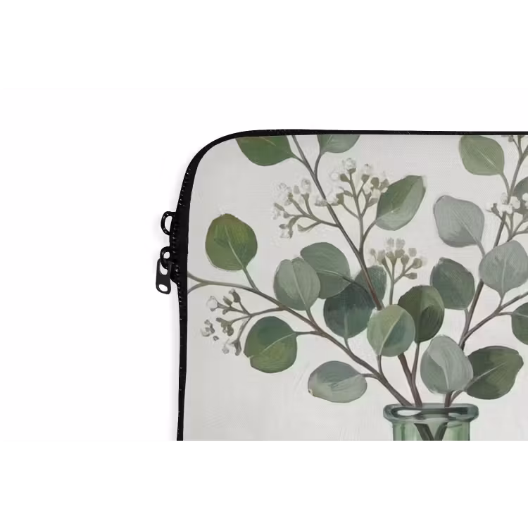 Vazen - Bladeren - Groen laptophoes neopreen klein -detail