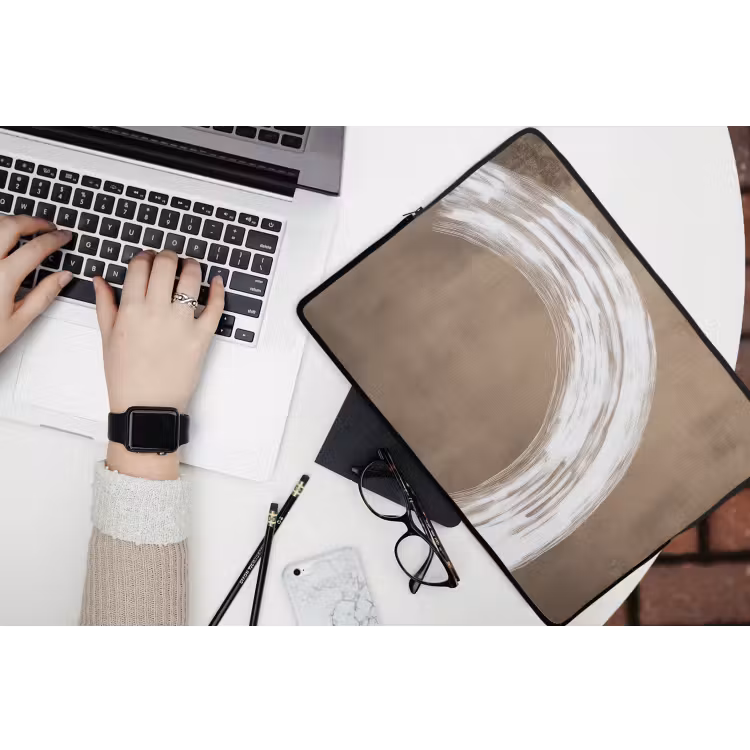 Verf - Bruin - Japandi laptophoes neopreen klein -bureau