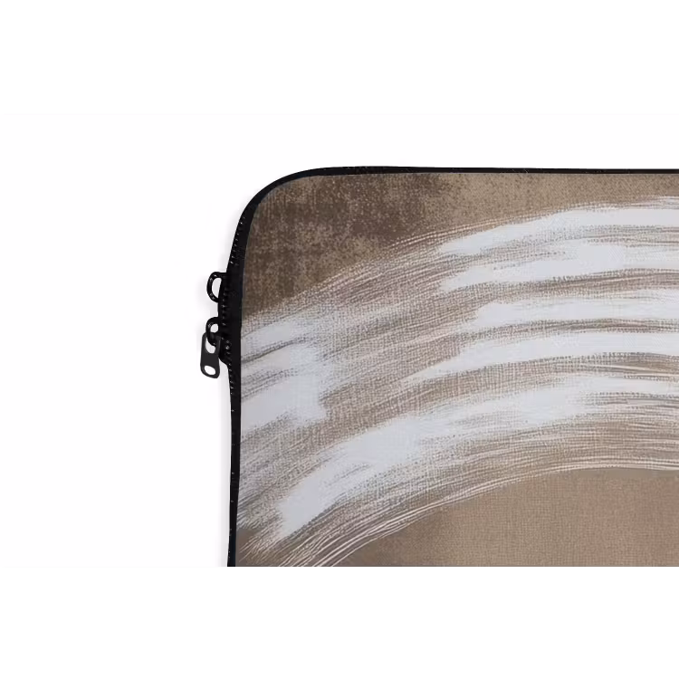 Verf - Bruin - Japandi laptophoes neopreen klein -detail