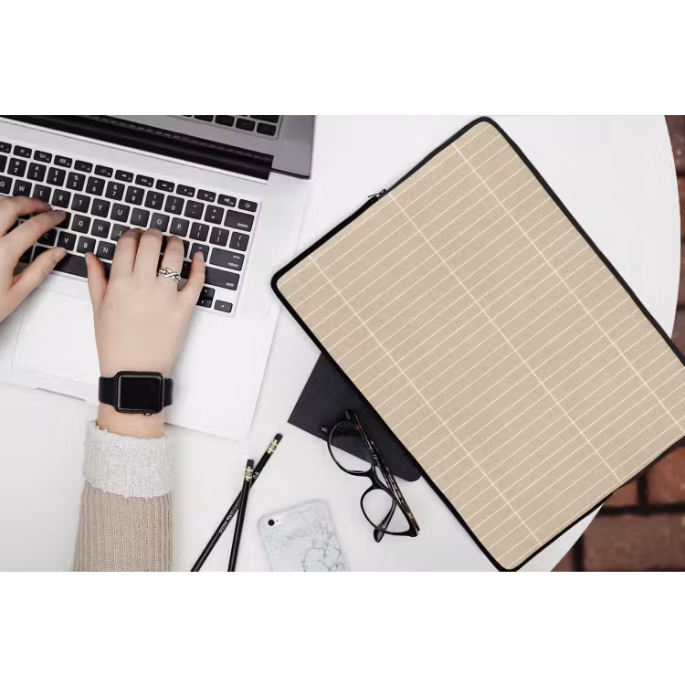 Verticaal - Wandtegel - Crème - Beige laptophoes neopreen klein 279 -bureau