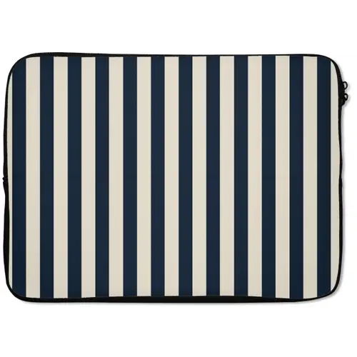 Verticale strepen - Blauw - Crème laptophoes neopreen klein 279 -zkaufland3dotto