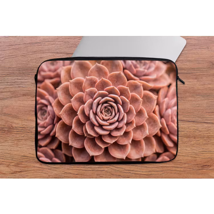 Vetplant - Organisch - Roze laptophoes neopreen klein -tafel