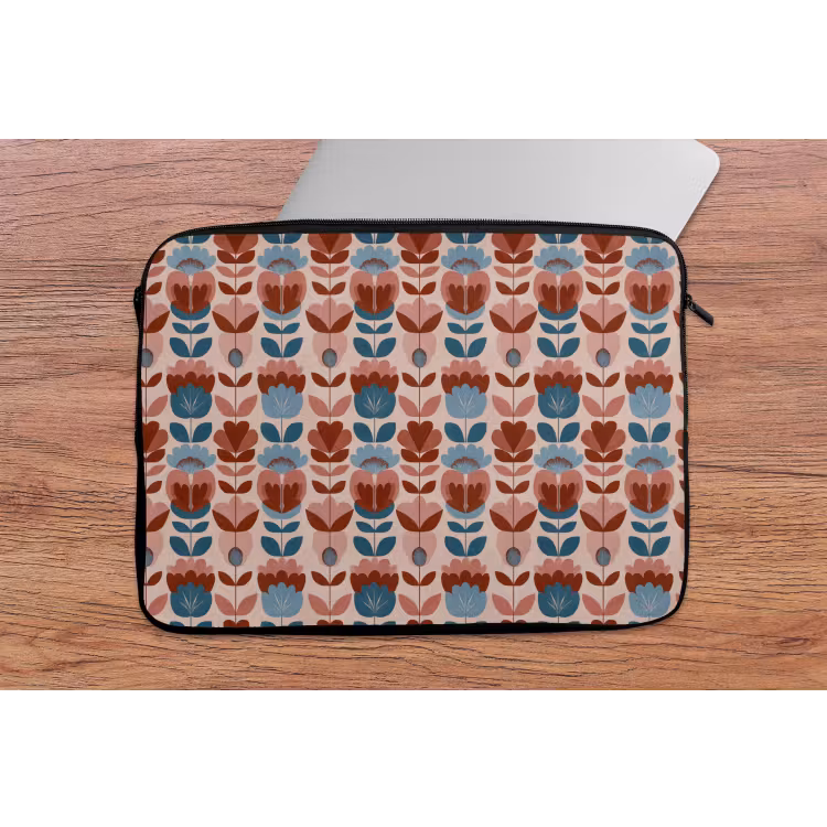 Vintage - Motief - Kleurrijk laptophoes neopreen klein 279 -tafel