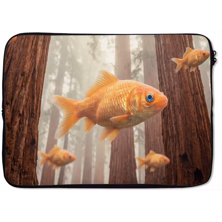 Laptophoes Vis - Bos - Fantasie - Vis - Bos - Fantasie laptophoes neopreen klein