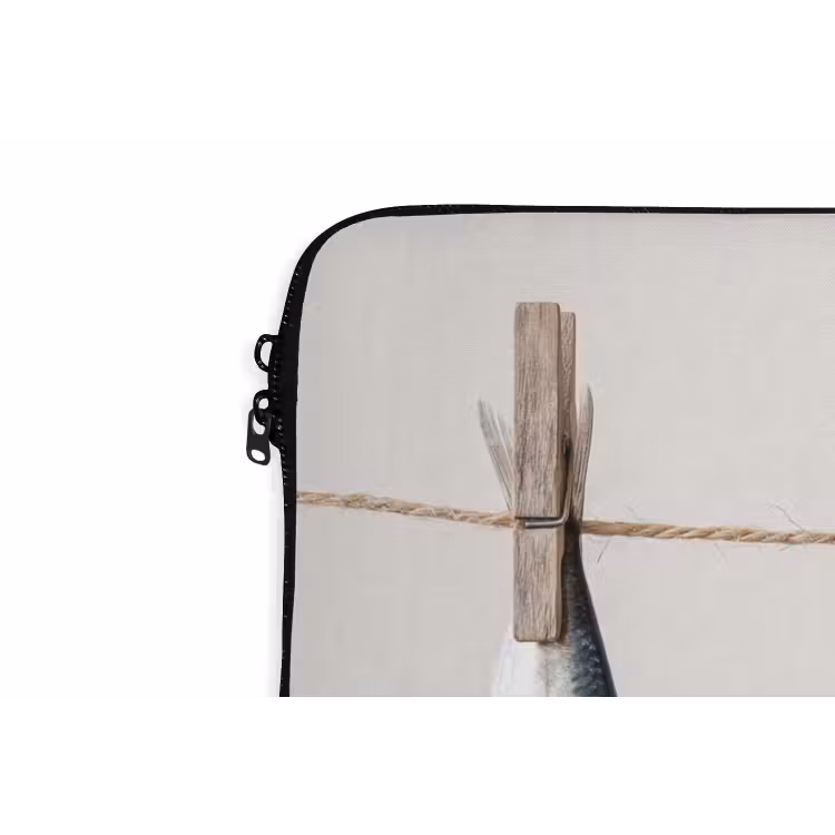 Laptophoes Vis - Hangend - Eten - Vis - Hangend - Eten laptophoes neopreen klein