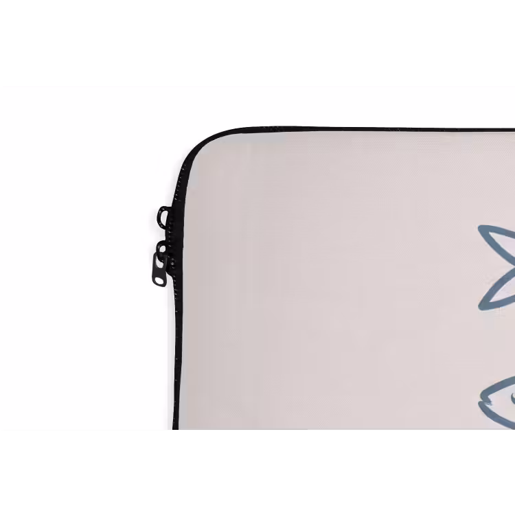 Vis - Vier - Dieren - Abstract - Blauw laptophoes neopreen klein -detail