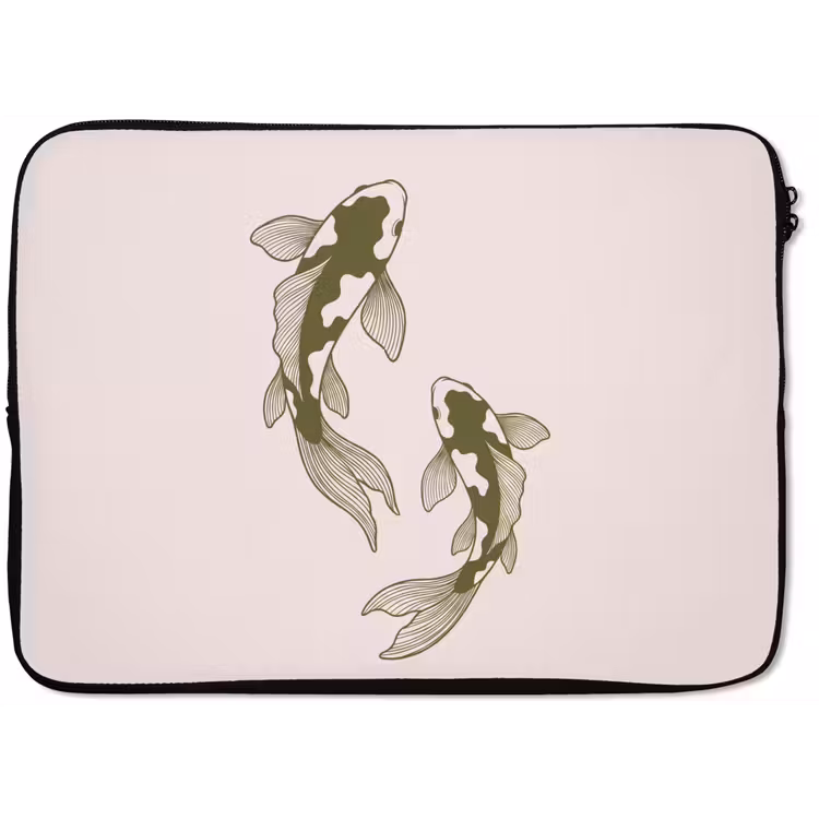 Vis - Zwemmend - Groen - Abstract - Dieren laptophoes neopreen klein -zkaufland3dotto
